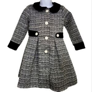 Blue Beri Gold Pea Coat With Matching Dress